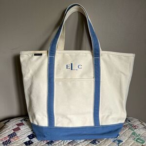 Vintage Lands’ End Canvas Boat and Tote large Bag 5 pockets